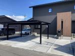 揖斐川町 F様邸 外構工事 カーポート 人工芝 洗い出し土間コンクリート 目隠しフェンス 宅配ポスト